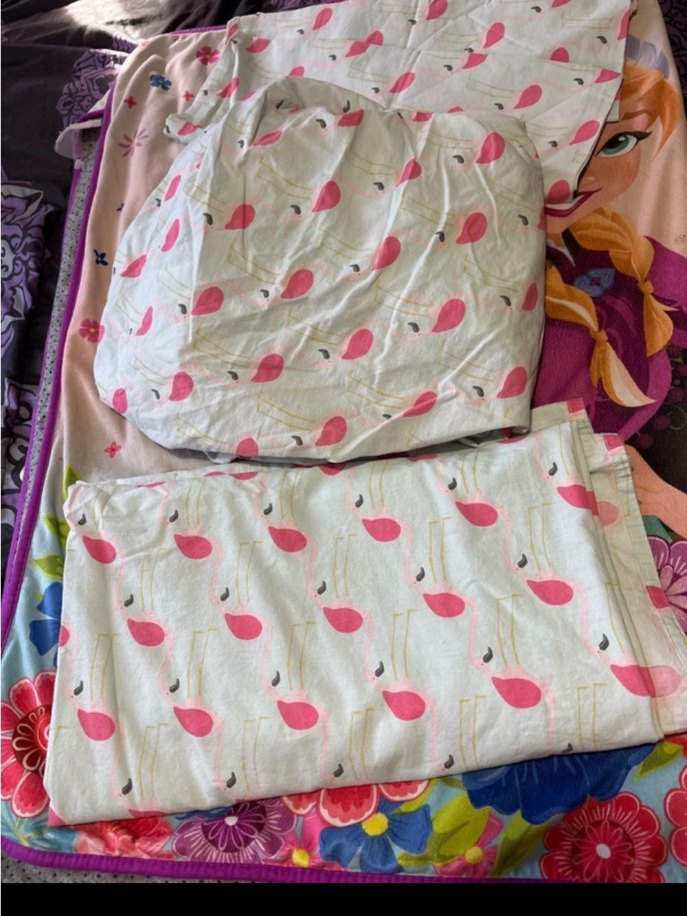 Pink Flamingo Print Sheet 4-piece Set